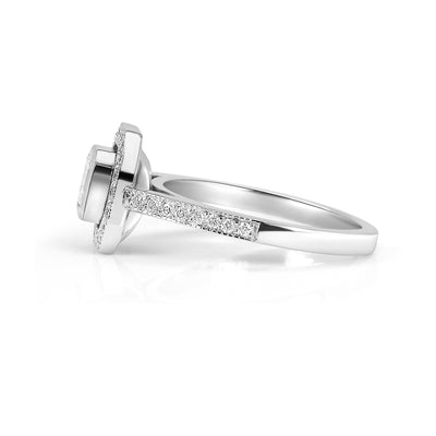 Bespoke Jorge Art Deco-inspired engagement ring - 100% recycled platinum and emerald-cut conflict-free diamond 3