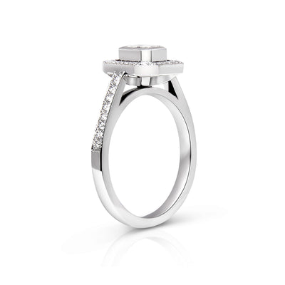 Bespoke Jorge Art Deco-inspired engagement ring - 100% recycled platinum and emerald-cut conflict-free diamond 2