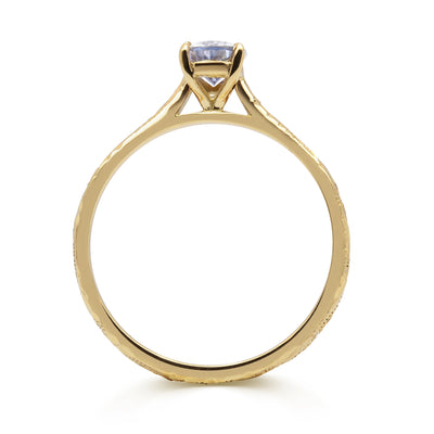 Fancy Athena Purple Oval Cut Sapphire Solitaire Engagement Ring, 18ct Ethical Gold, Ready to Go 2