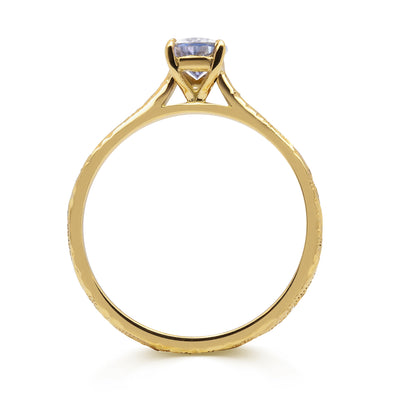 Fancy Athena Blue Pear Cut Sapphire Solitaire Engagement Ring, 18ct Ethical Gold, Ready to Go 2