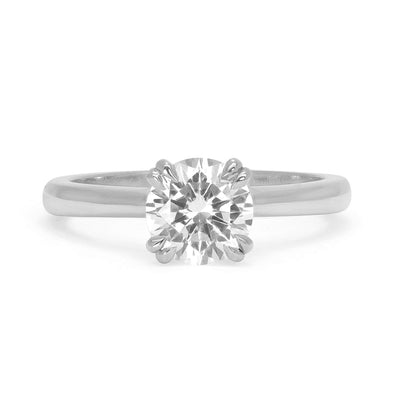 Lebrusan Studio Artisan Ethical Diamond Solitaire Engagement Ring, 1ct brilliant-cut Ocean Diamond, 18ct white Fairmined Ecological Gold, polished band