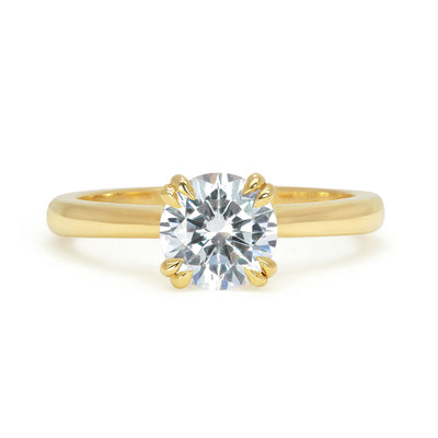Lebrusan Studio Artisan Ethical Diamond Solitaire Engagement Ring, 1ct brilliant-cut Ocean Diamond, 18ct yellow Fairmined Ecological Gold, polished band