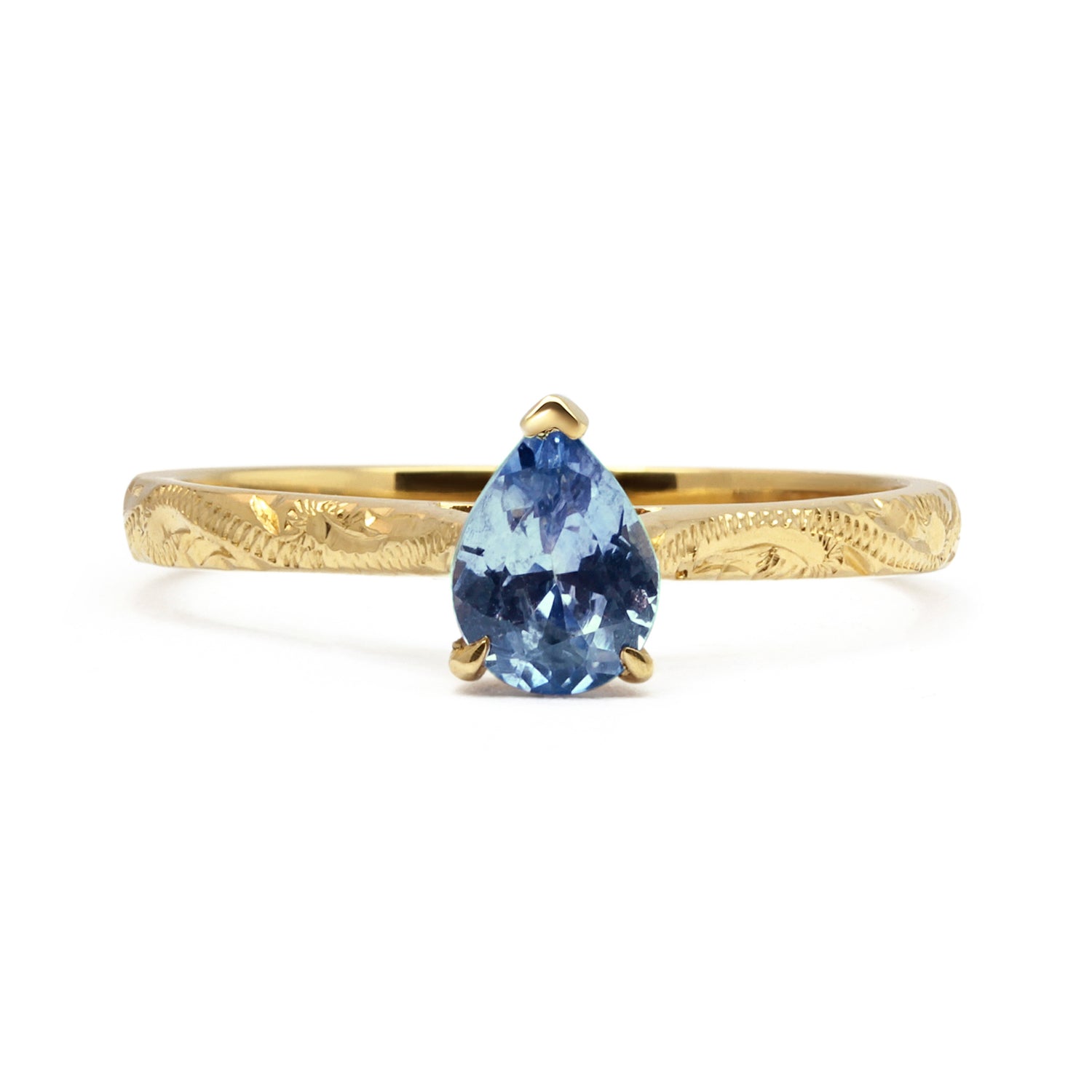 Fancy Athena Blue Sapphire Ethical Engagement Ring, Ready to Go