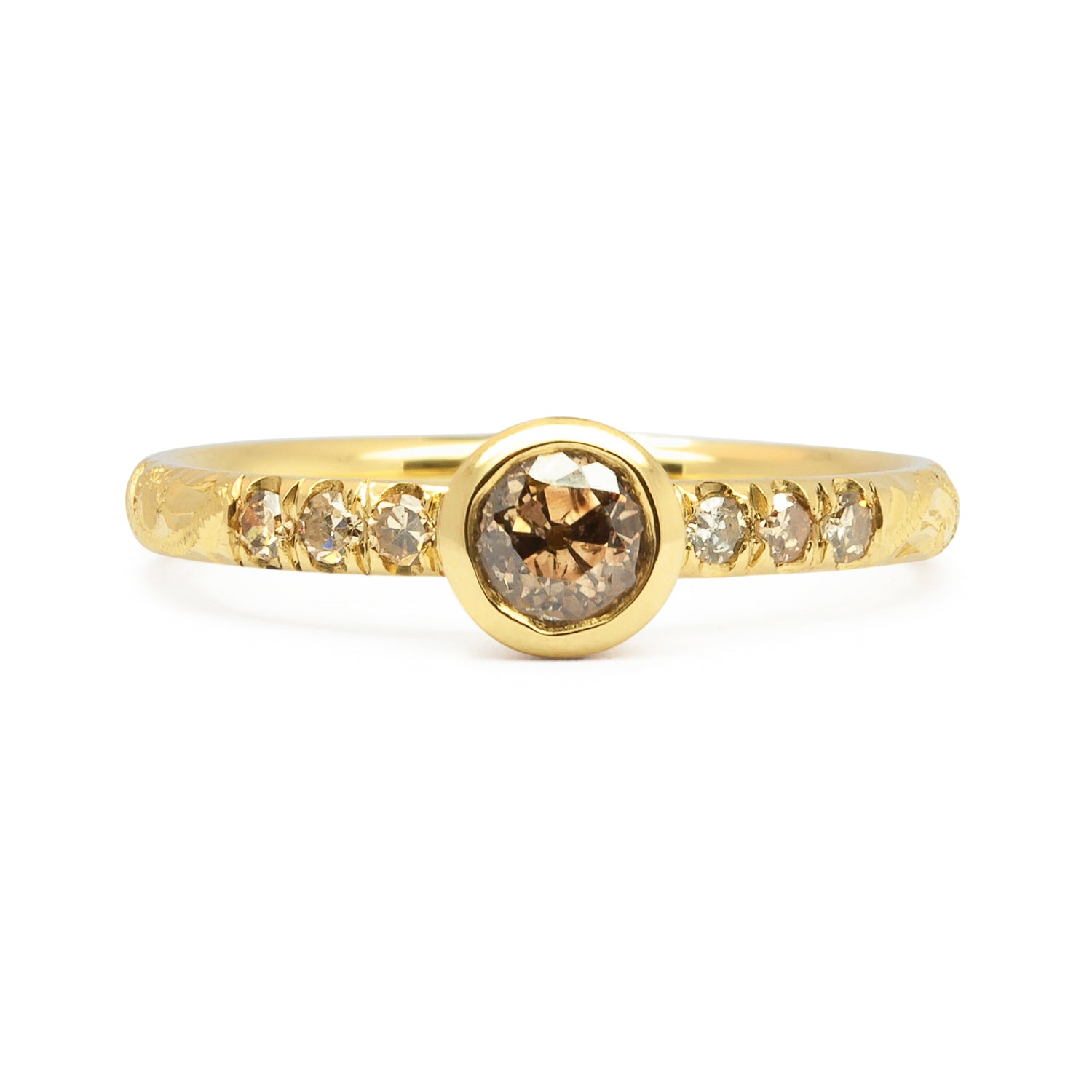 Hebe Antique Cognac Diamond Engagement Ring