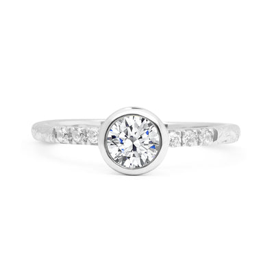 Large Hebe Ethical Diamond Engagement Ring - hand engraved engagement rings