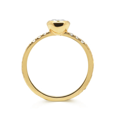 Large Hebe Ethical Diamond Engagement Ring - rub-over setting