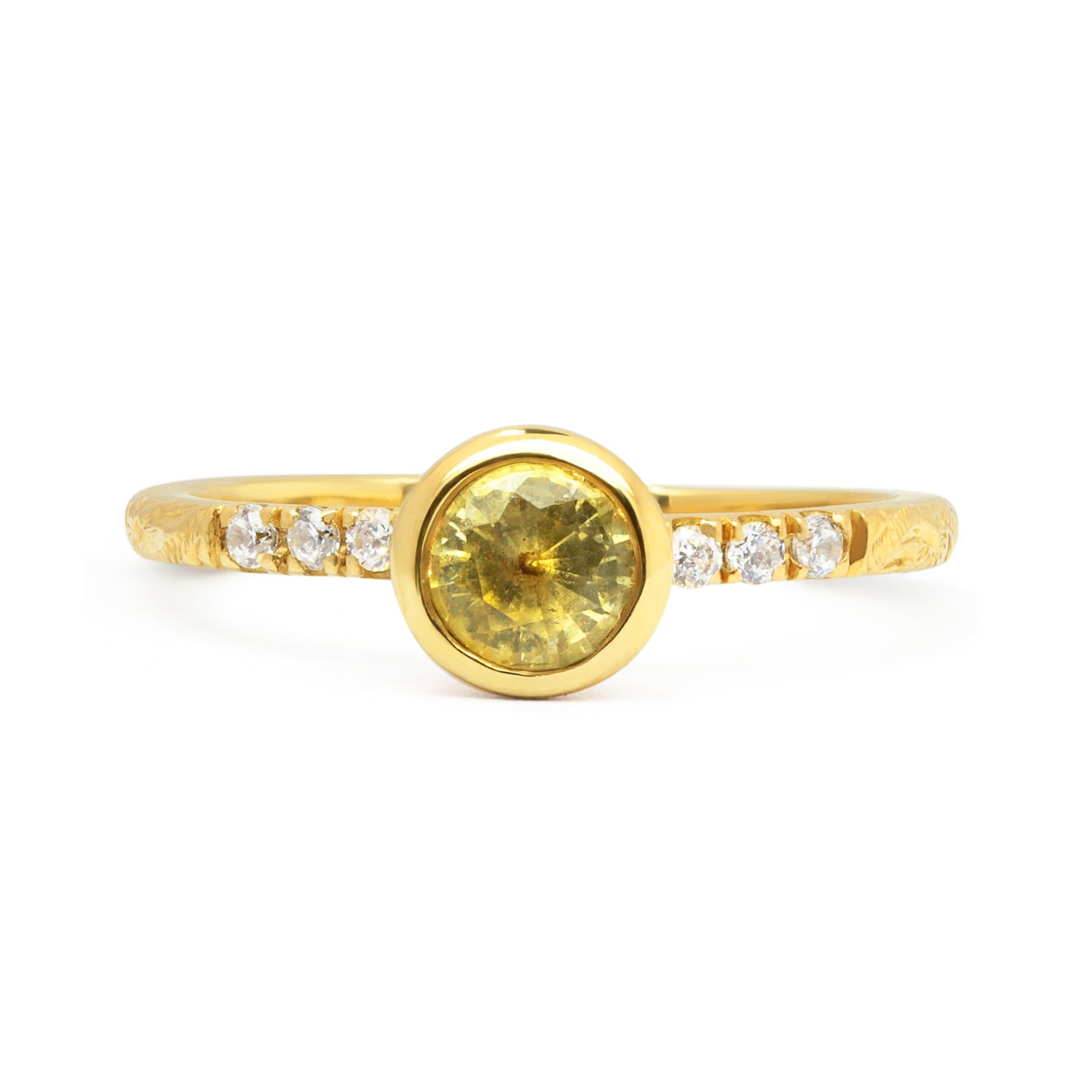 Large Hebe Yellow Sapphire Engagement Ring, Ethical Gold