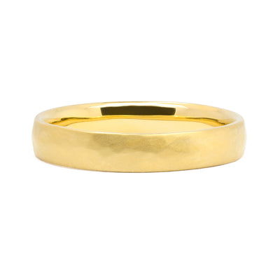 Court Soft Hammered Matt Ethical Gold Wedding Ring, Medium