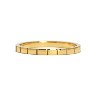 Liberty Ethical Gold Wedding Ring, 2mm notched band cast in 18ct recycled yellow gold