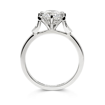 Bespoke Horseshoe Engagement Ring - 100% recycled platinum and diamond-set horseshoe shoulders 2