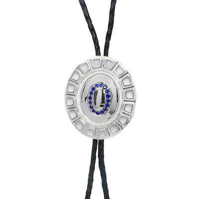 Bespoke Bolo Tie - 18ct white gold, brilliant-cut diamonds and ethical blue sapphires