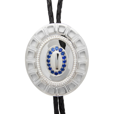 Bespoke Bolo Tie - 18ct white gold, brilliant-cut diamonds and ethical blue sapphires 4
