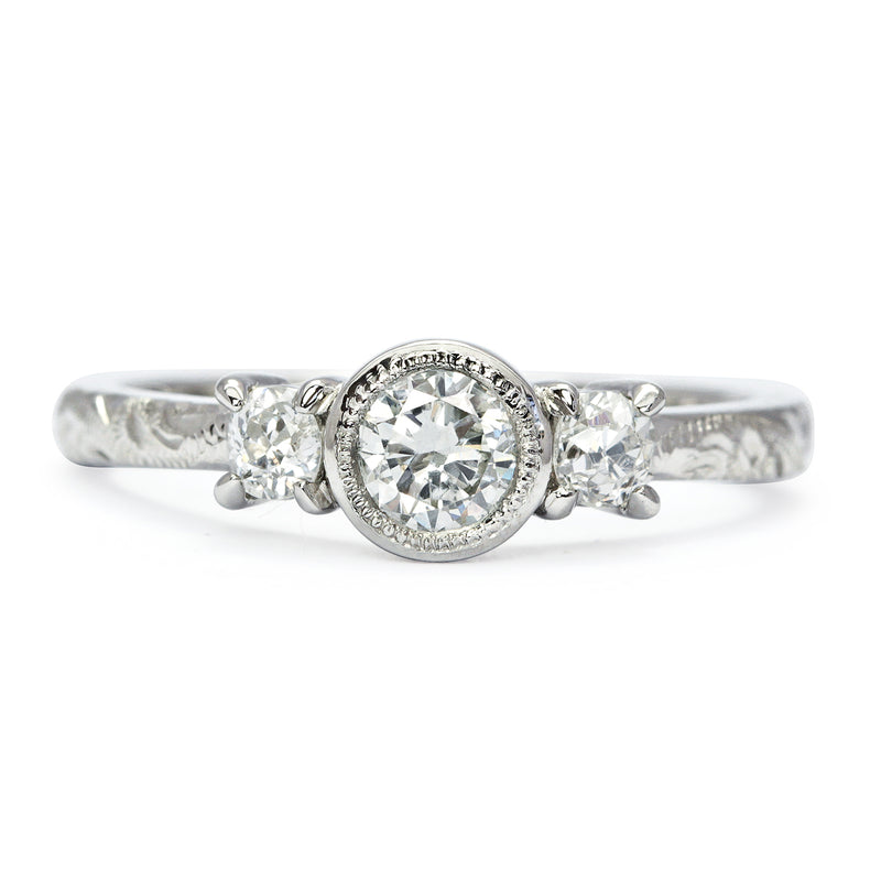 Bespoke Mark Recycled Diamond Trilogy Engagement Ring