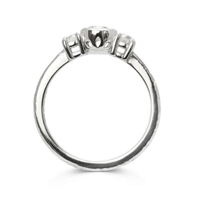 Bespoke Mark Recycled Diamond Trilogy Engagement Ring