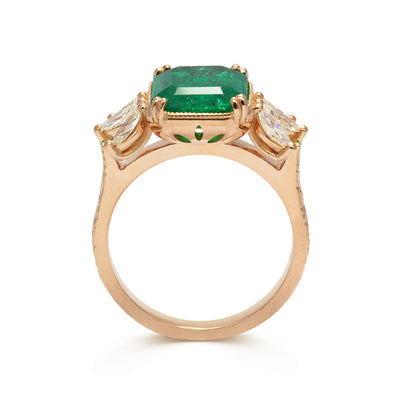 Bespoke Madeline Antique Emerald Engagement Ring