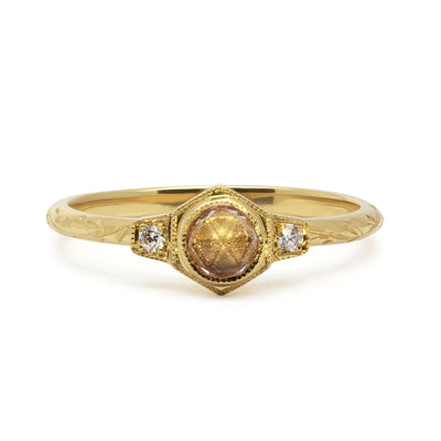 Bespoke Hexagon Rose Cut Pink Sapphire Engagement Ring - ethical and unique