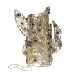 Bespoke art jewels - sterling silver filigree cuff, hand-stitched with Swarovski gems 2
