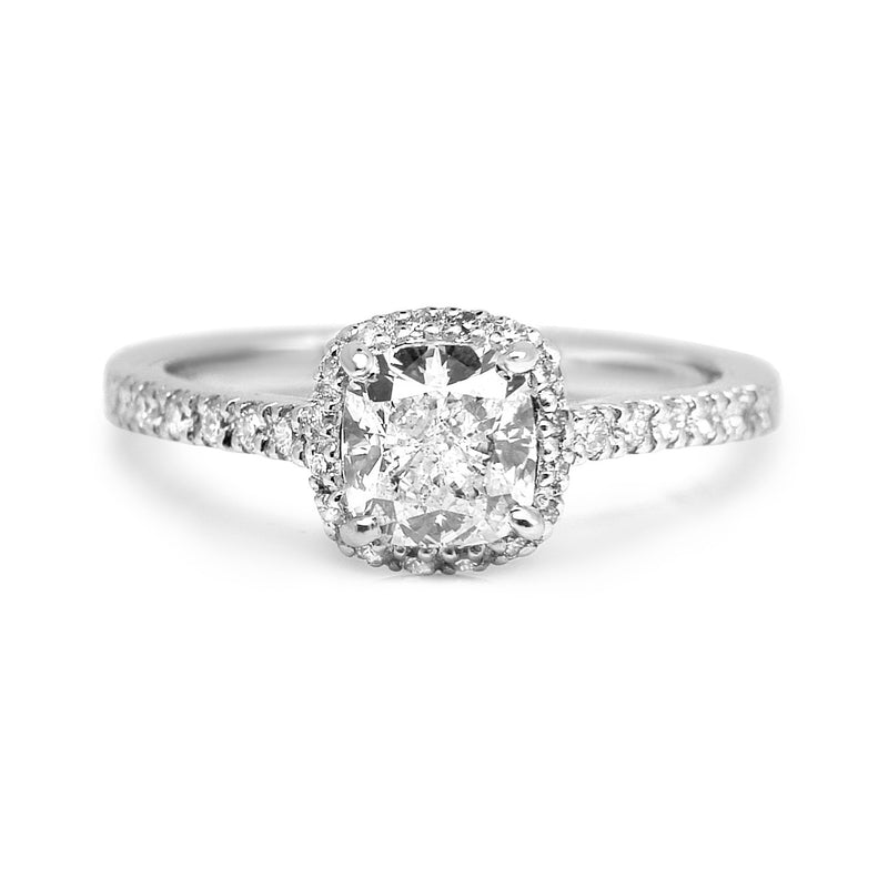 Bespoke Mary engagement ring and wedding band set - 100% recycled platinum and conflict-free diamonds