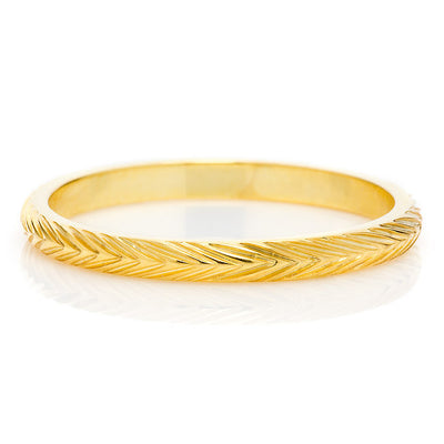 Wheat Sheaf Engraved Ethical Gold Wedding Ring, 2mm 3