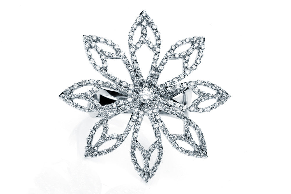Diamond Leaf Cocktail Ring - Arabel Lebrusan