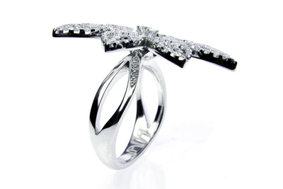 Diamond Leaf Cocktail Ring