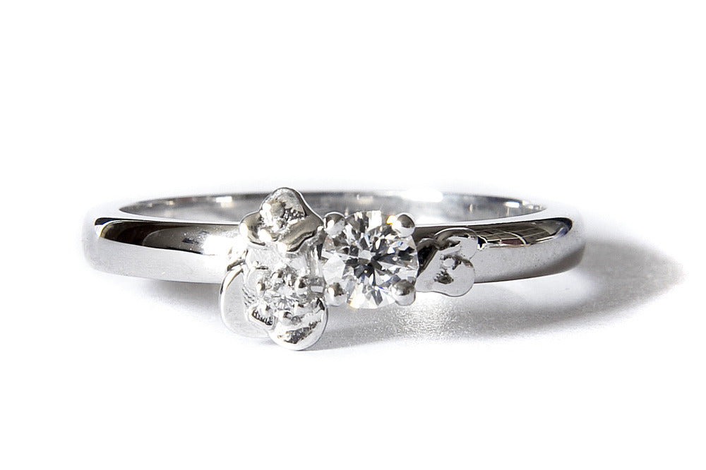 Bespoke Chiara engagement ring - 18ct recycled white gold, nature-inspired motifs and traceable Canadian diamonds