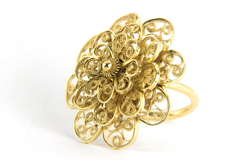 Filigree Rosette Ring. Gold