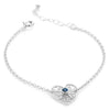 Filigree Friendship Heart Bracelet with Sapphire Gemstone. Sterling Silver - Arabel Lebrusan