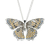 Bespoke Kites Hill butterfly pendant in collaboration with the World Land Trust and Liberty of London - sustainable silver and coloured Swarovski crystals