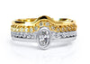Bespoke Roberta shaped wedding band - 18ct yellow recycled gold and conflict-free diamonds 2