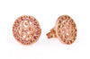 Bespoke Ximena stud earrings - 18ct rose gold, fair-traded pink garnets and filigree technique