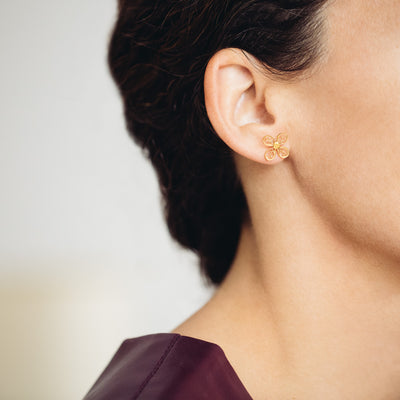 Clover Stud Earrings. Silver
