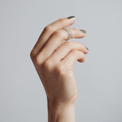 Filigree Enchanting Clover Ring in Silver - Arabel Lebrusan