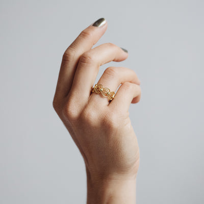 Filigree Enchanting Heart Ring in Silver
