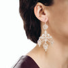 Filigree Ribbon Chandelier Earrings in Silver