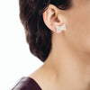 Filigree Bow Stud Earrings in Silver - Arabel Lebrusan