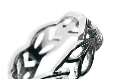 Bespoke leaf wedding ring - 18ct white gold 3