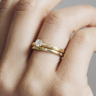 D Shape Beloved Diamond Ethical Gold Wedding Ring, 2mm 8