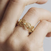 Filigree Enchanting Heart Ring in Yellow Gold - Arabel Lebrusan