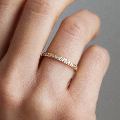 Cherish Half Diamond Eternity Wedding Ring, 100% Recycled Platinum 2