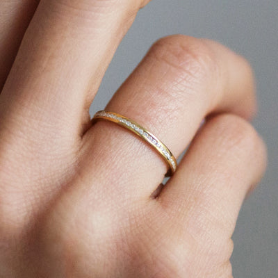 Promise Full Diamond Ethical Gold Eternity Wedding Ring 7