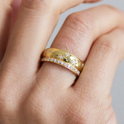 Cherish Half Diamond Ethical Gold Eternity Wedding Ring, 18ct Fairtrade Gold 9