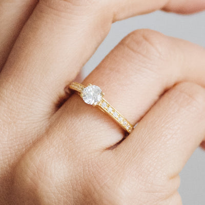 Solar Eclipse Ethical Diamond Engagement Ring, 18ct Fairtrade Gold
