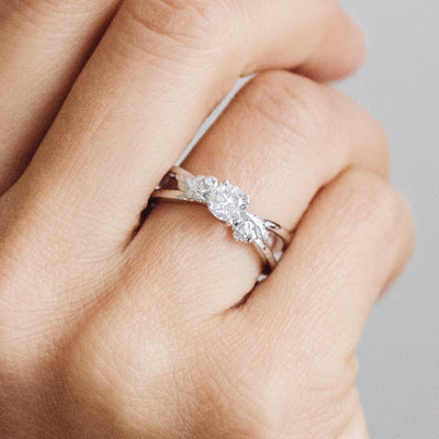 Foliage Ethical Diamond Platinum Engagement Ring