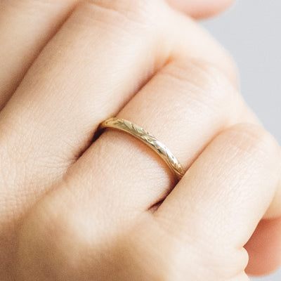 Vine Engraved Ethical Gold Wedding Ring, 2mm  5